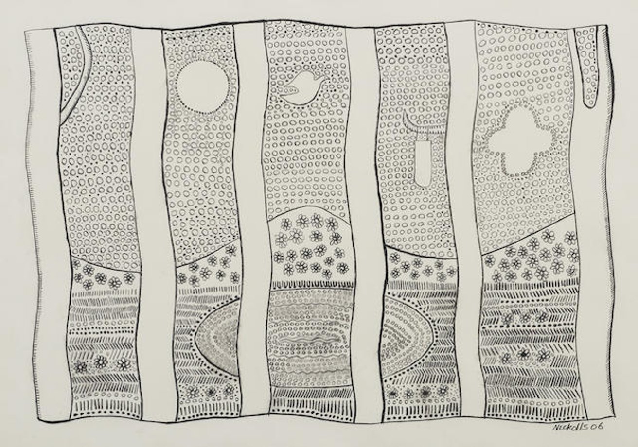 Latest artwork by Trevor Nickolls (1949-2012)