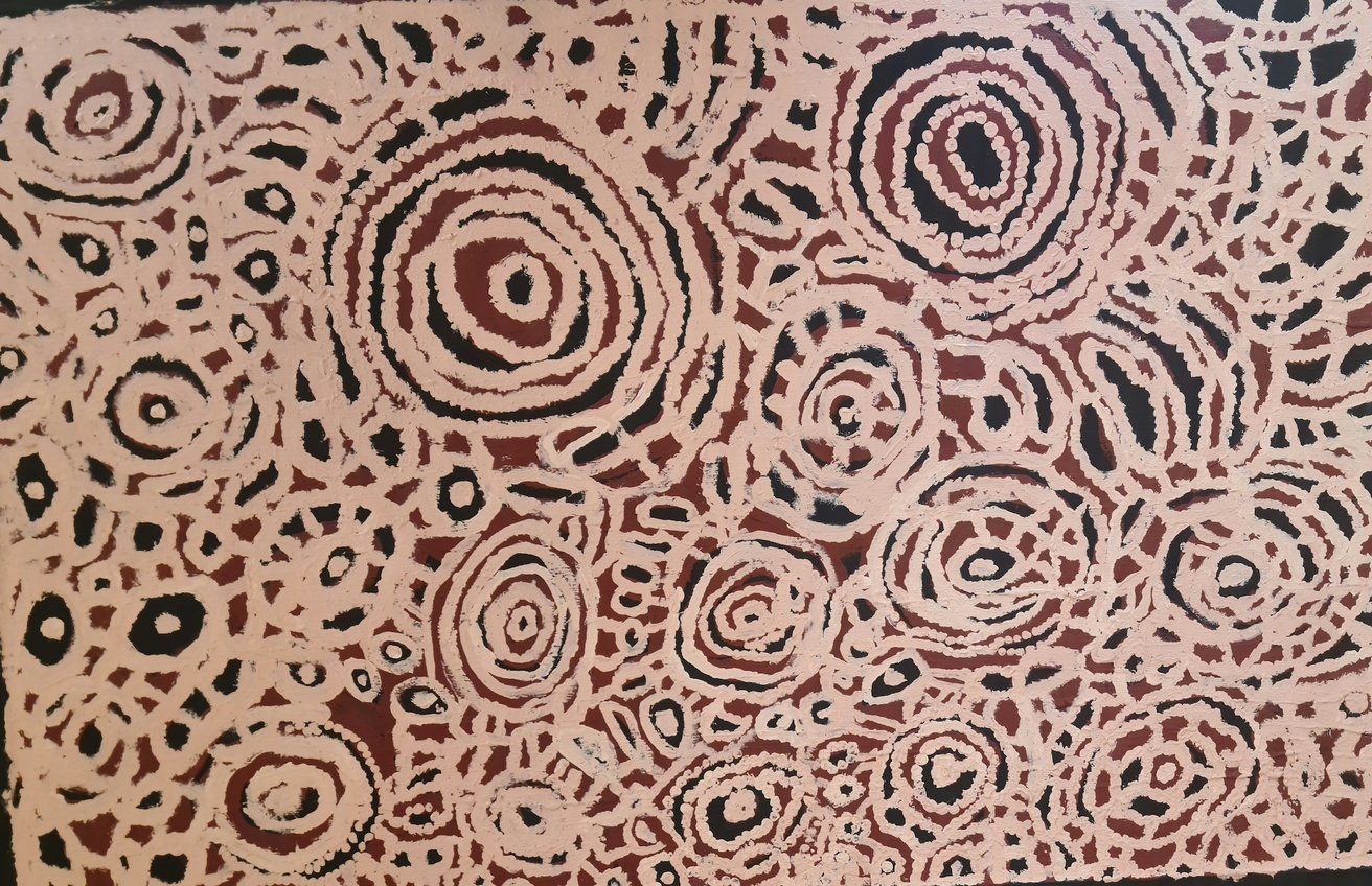 Latest artwork by Dickie Minyintiri (c.1915-2014)