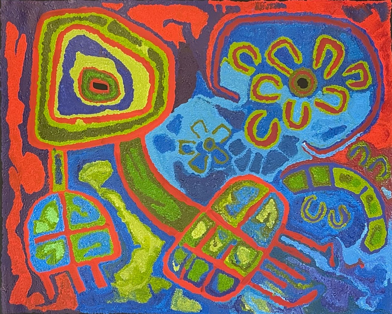 Painting by Michelle Anderson from Spinifex Arts Project at Tjuntjuntjara, Western Australia