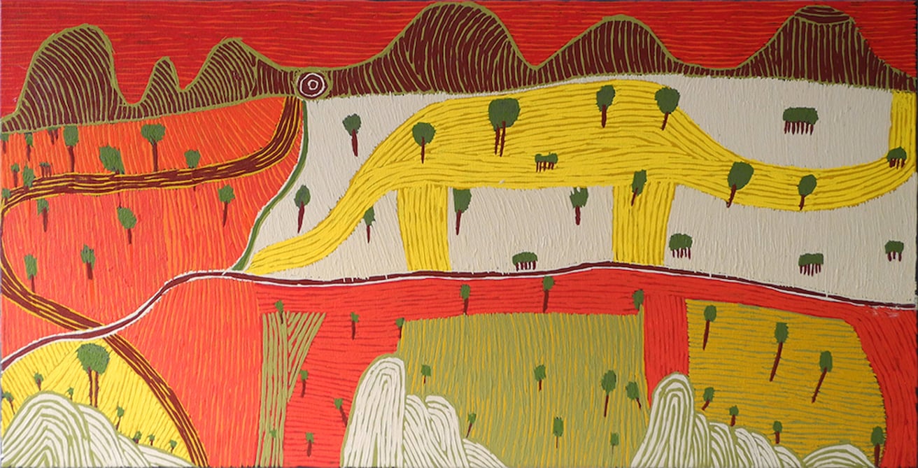 Latest artwork by Niningka Lewis (1945-2020)