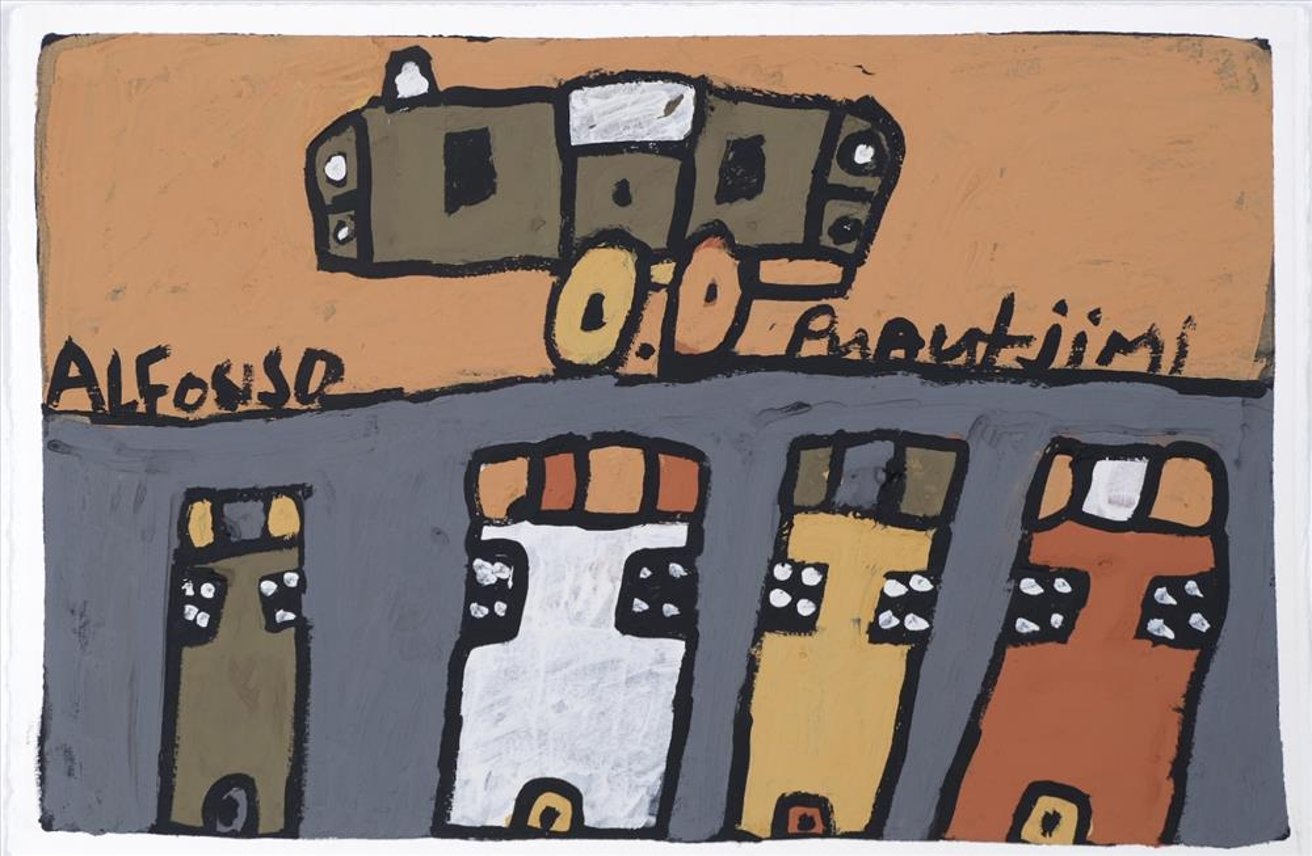 Landscape - car, four houses